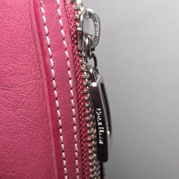 Cole Haan pink magenta leather hobo bag with a front buckle pocket - Picture 6 of 16